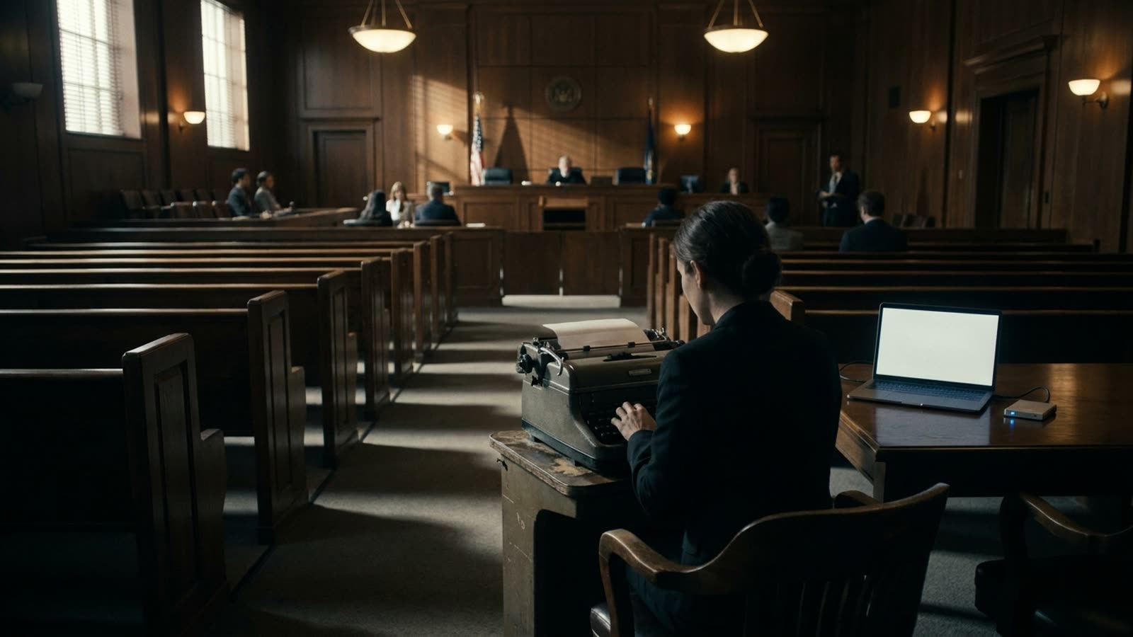 The stenographer's machine is learning to replace her. Court reporters are discovering that their century-old profession may not survive the decade.