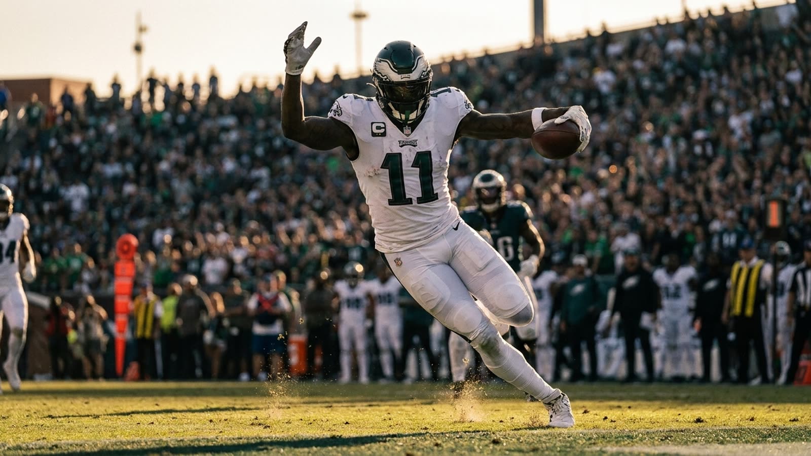 A.J. Brown married in an oceanfront ceremony. The Eagles receiver is building a life as carefully as he builds a route tree.