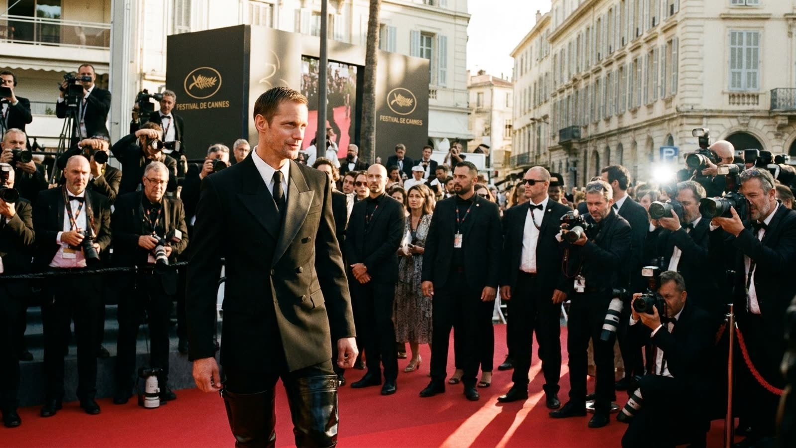 Alexander Skarsgård is dressing like a lunatic on purpose. It might be the smartest thing any actor has done this awards season.