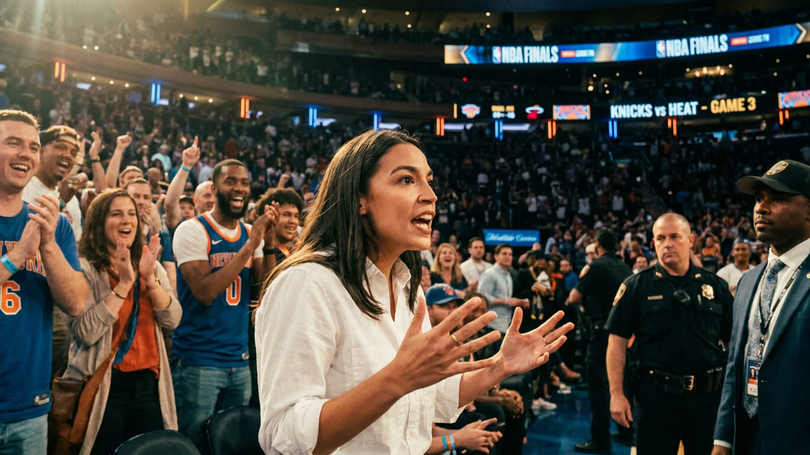 Alexandria Ocasio-Cortez finds a new protest venue. The NBA Finals.
