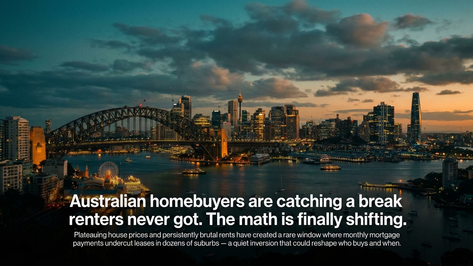 Australian homebuyers are catching a break renters never got. The math is finally shifting.