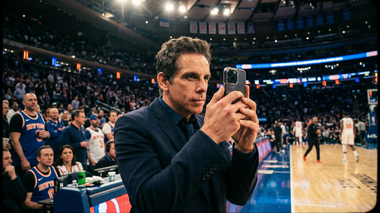 Ben Stiller filmed the Knicks' playoff win like a Safdie Brothers movie. The internet noticed.