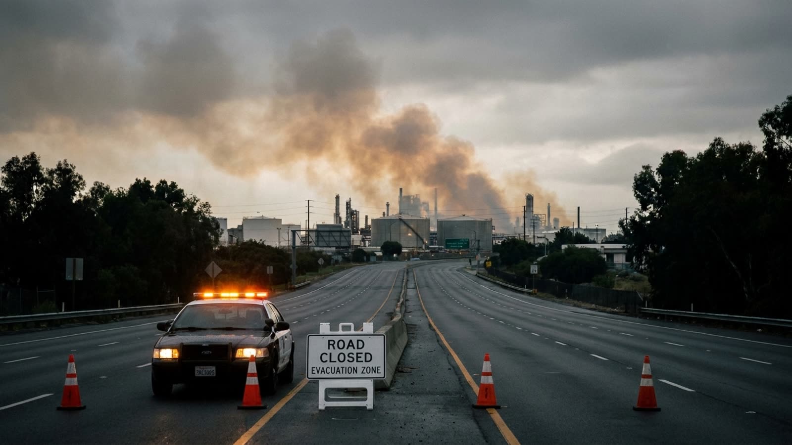 California's chemical crisis tests emergency infrastructure. Forty thousand residents are fleeing a potential explosion.