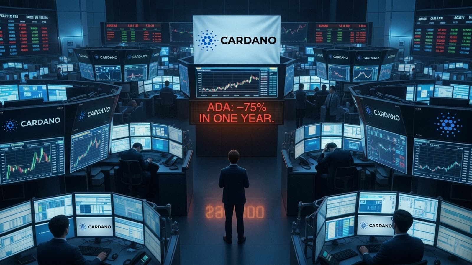Cardano has lost three-quarters of its value in a year. The 'academic blockchain' thesis is being graded harshly.