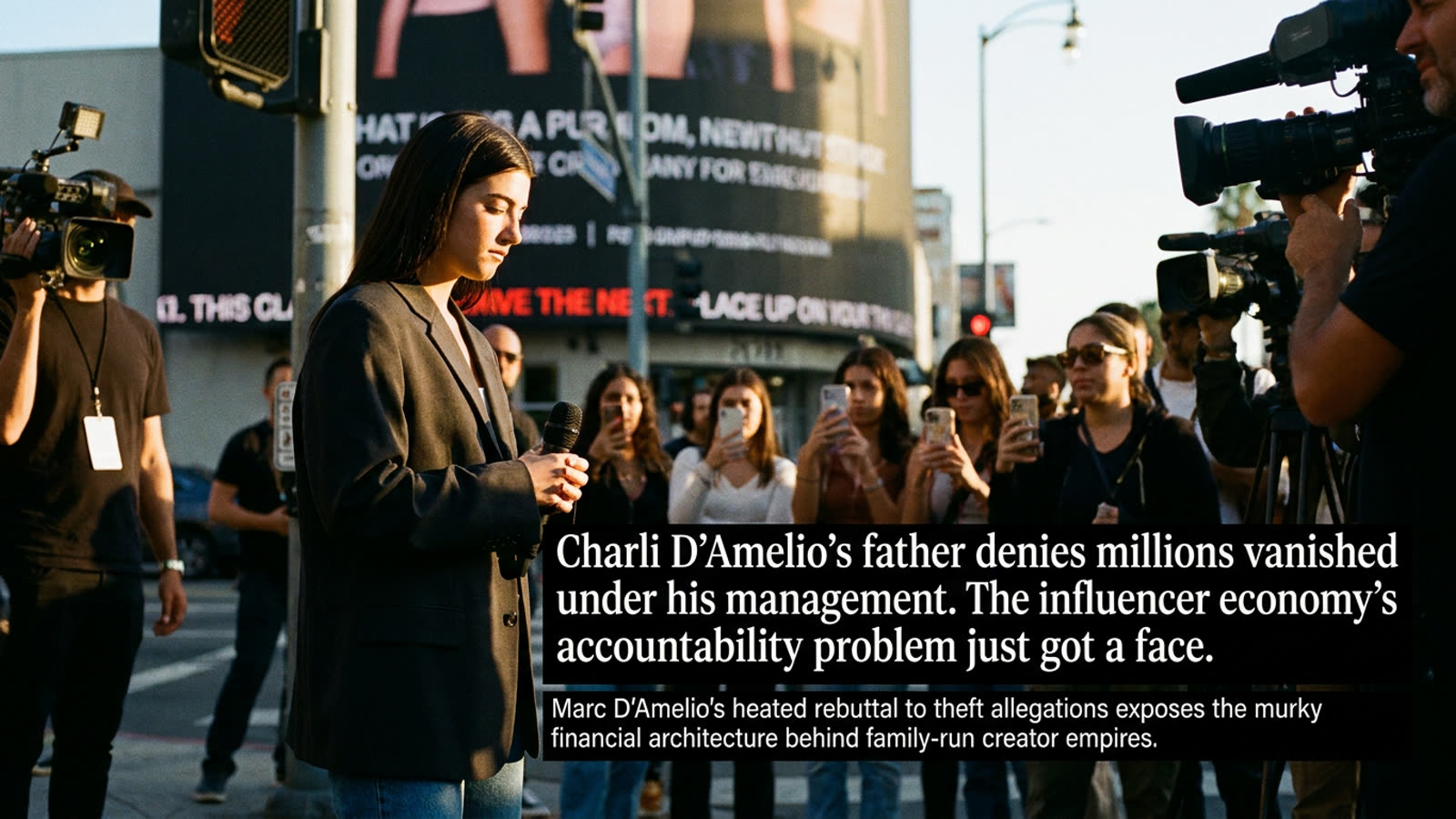 Charli D'Amelio's father denies millions vanished under his management. The influencer economy's accountability problem just got a face.