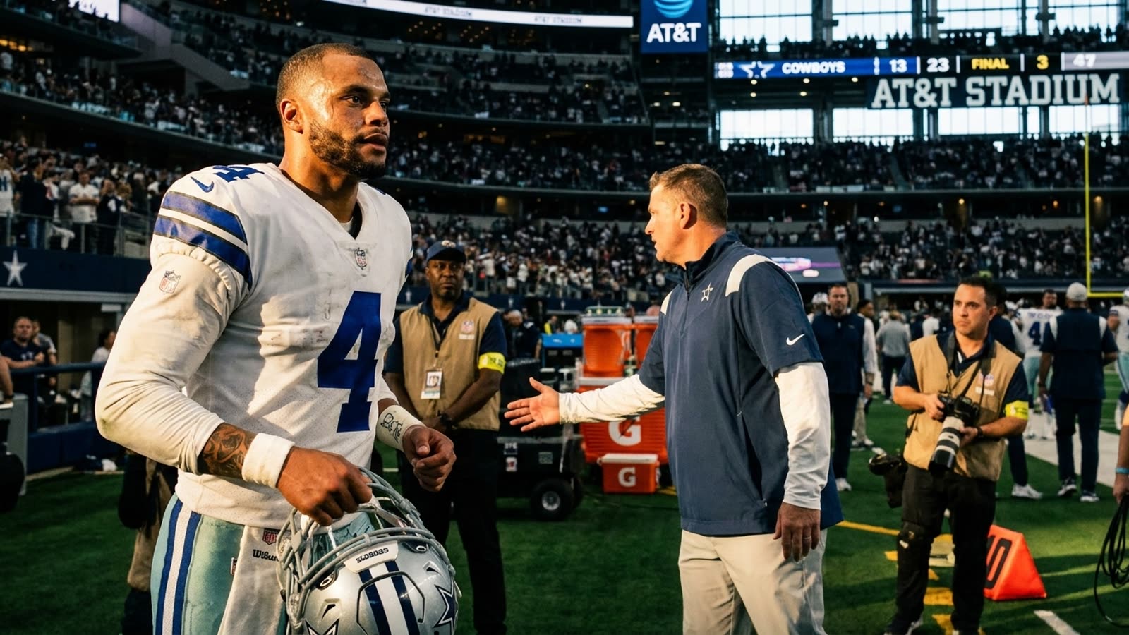 A stadium employee called out Dak Prescott after Sunday's loss. The Cowboys quarterback is not amused.