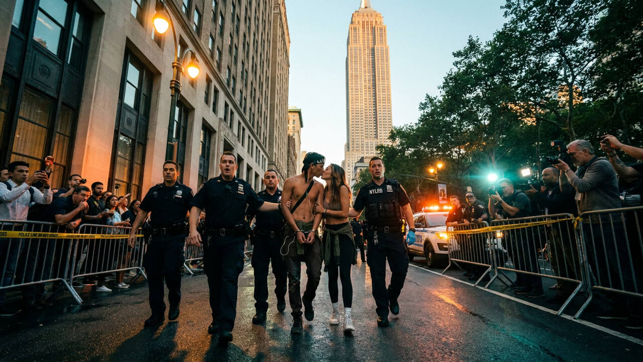 Two Climbers Scaled the Empire State Building and Got Arrested. Then They Kissed. Welcome to the new celebrity-industrial complex.