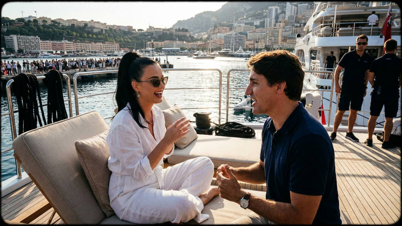 Katy Perry and Justin Trudeau were photographed together on a Monaco yacht. The optics are stranger than they appear.