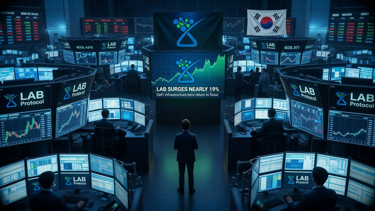 LAB surges nearly 19% as DeFi infrastructure bets return to favor. The broader market is bleeding, but liquidity plays are catching bids.