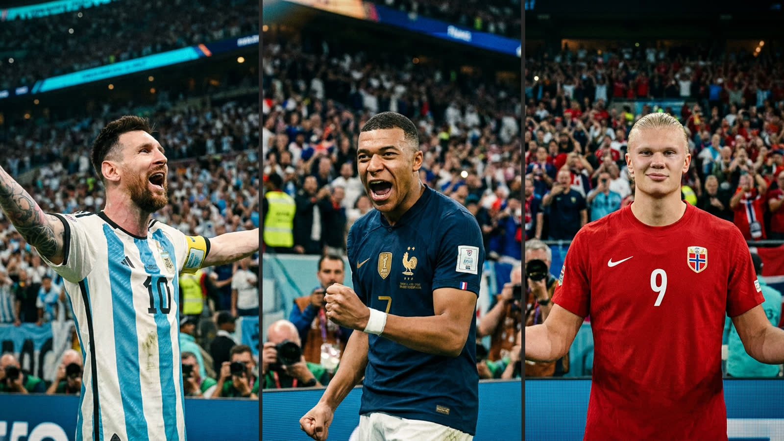 Messi, Mbappe and Haaland all scored braces on the same World Cup night. The sport's three eras collided in one round.