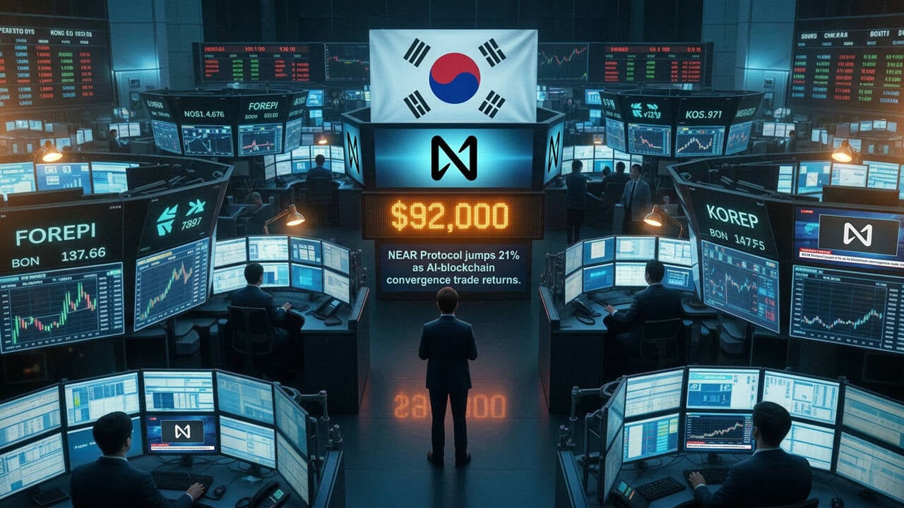 NEAR Protocol jumps 21% as AI-blockchain convergence trade returns. The market is betting on a thesis that remains largely theoretical.