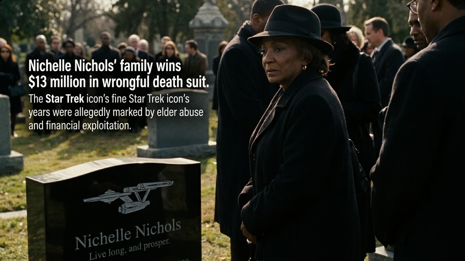Nichelle Nichols' family wins $13 million in wrongful death suit. The Star Trek icon's final years were allegedly marked by elder abuse and financial exploitation.