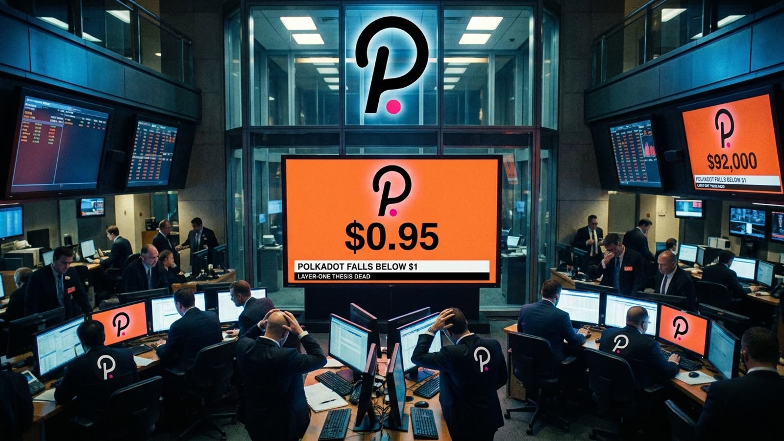 Polkadot falls below one dollar. The 2021 layer-one thesis is officially dead.