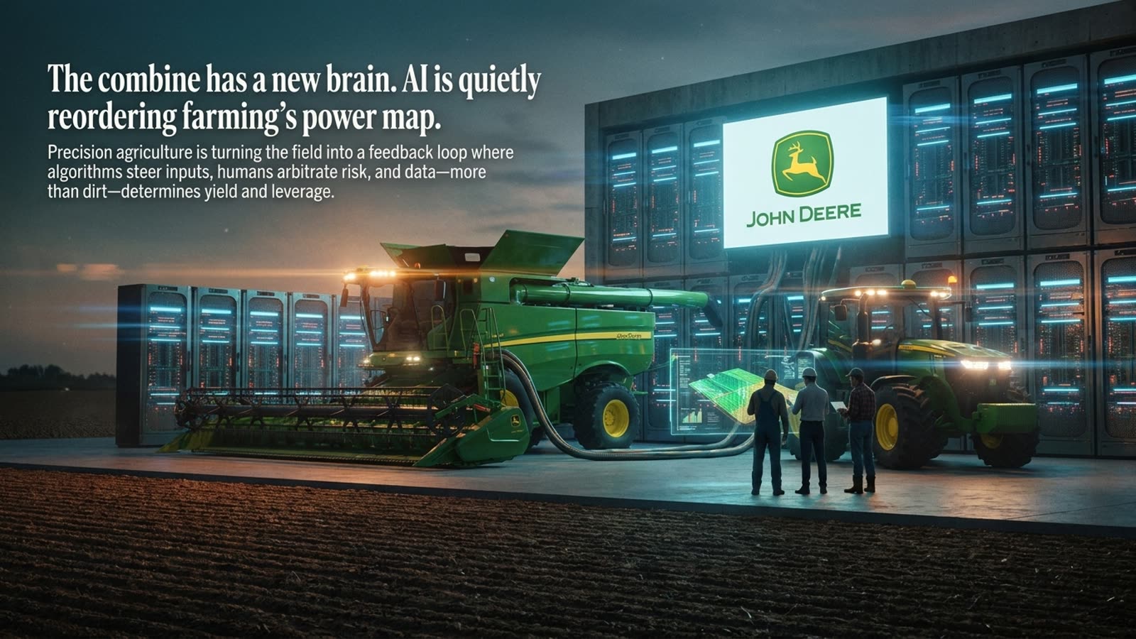 The combine has a new brain. AI is quietly reordering farming’s power map.