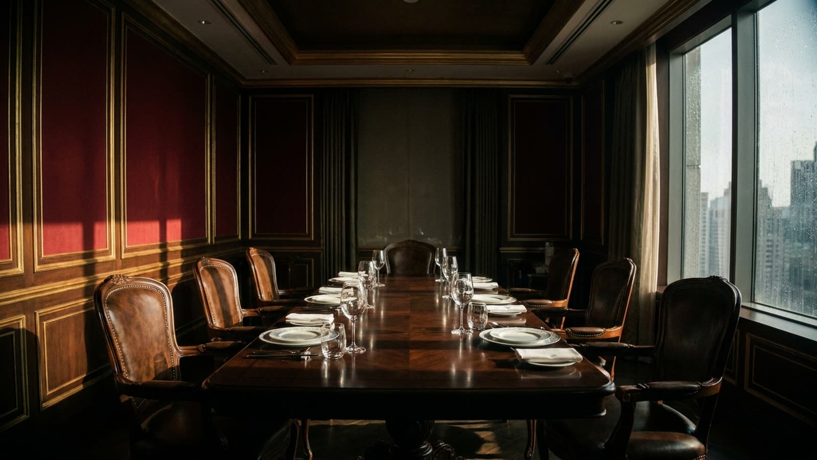 The private dining room is where deals are made. Its architecture has always known it.