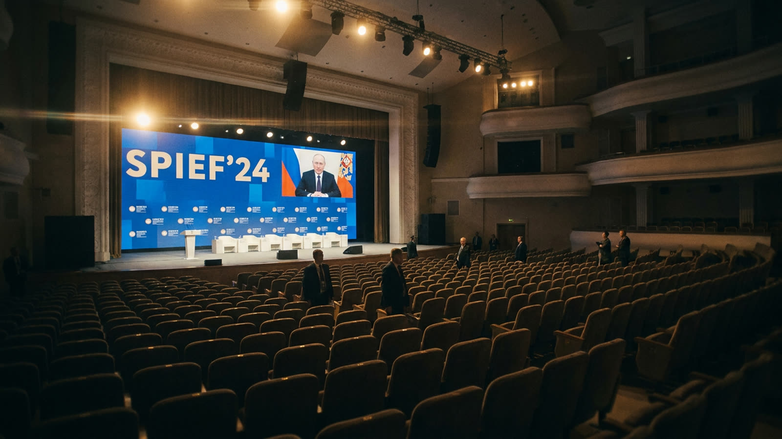 Putin's Economic Forum Tries to Project Normalcy. The Empty Seats Tell Another Story.