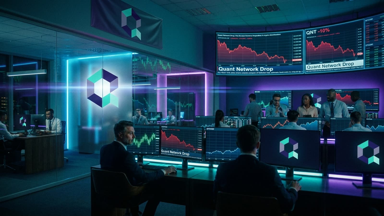 Quant's double-digit drop exposes the fragility of enterprise blockchain narratives. The interoperability pioneer is learning that institutional credibility doesn't insulate tokens from crypto's mood swings.