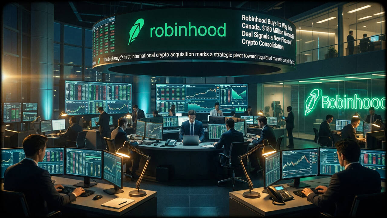 Robinhood Buys Its Way Into Canada. The $180 Million WonderFi Deal Signals a New Phase of Crypto Consolidation.