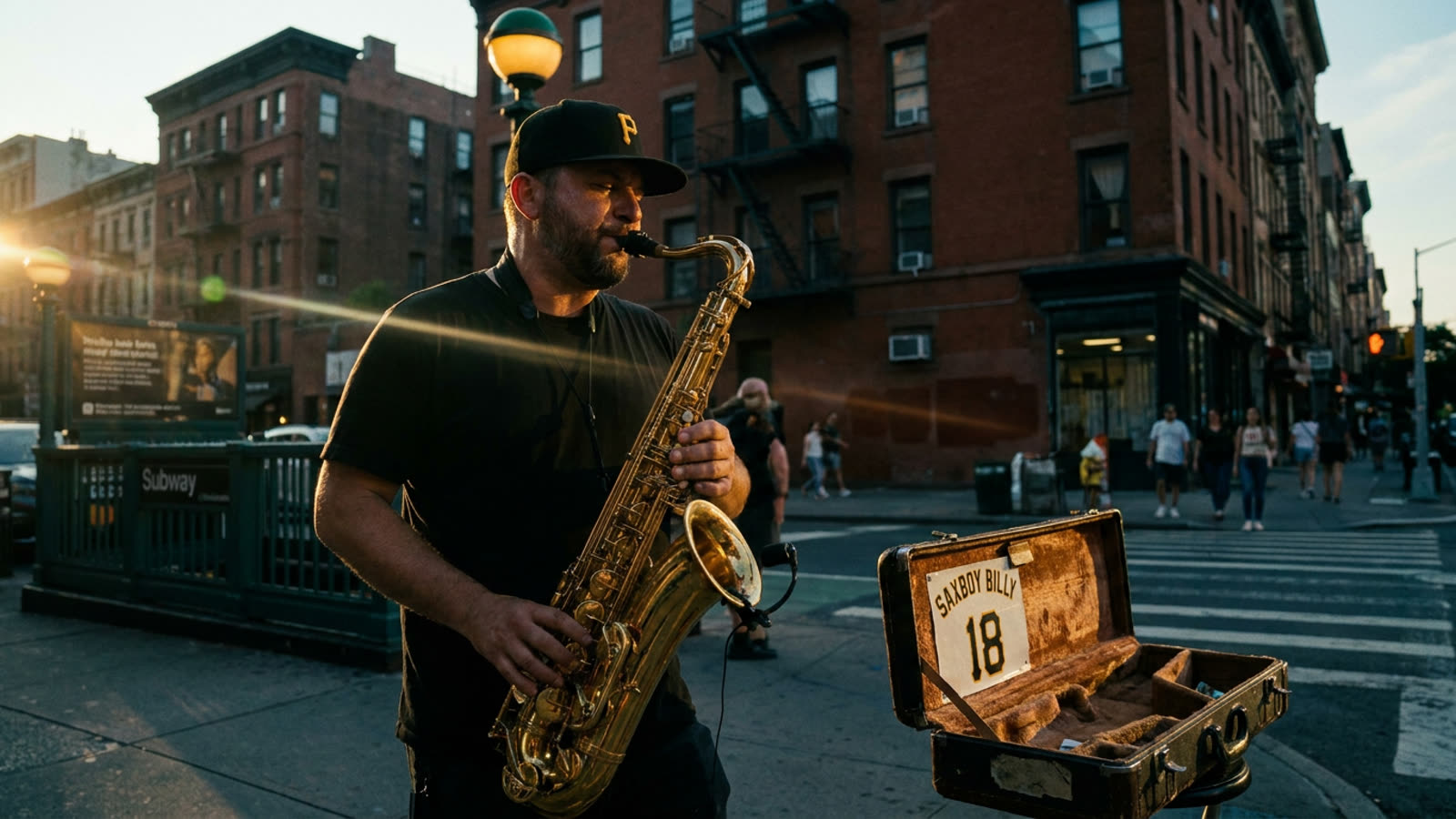 SaxBoy Billy and the algorithm's brass section. TikTok has turned street performance into a content category.