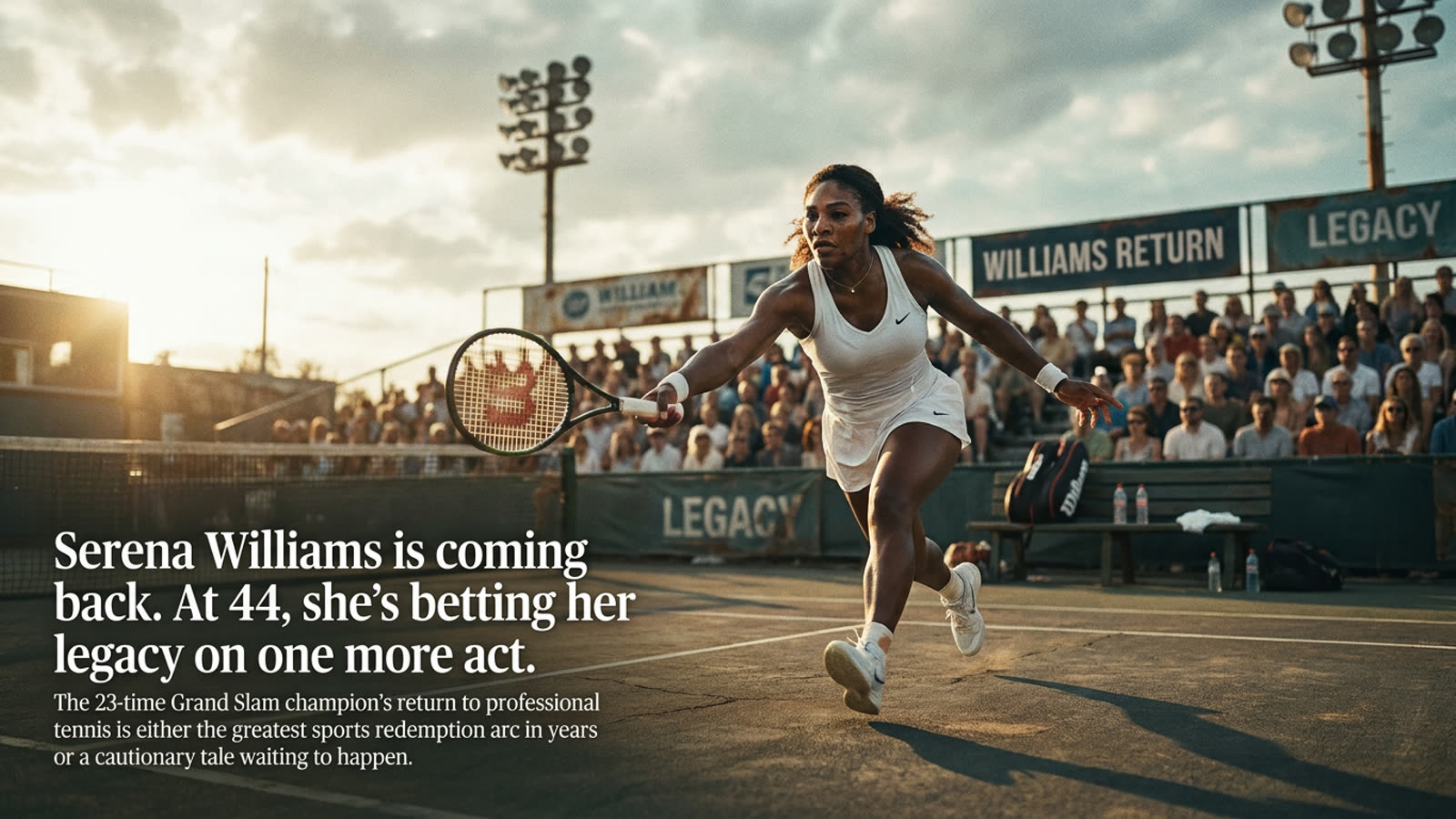 Serena Williams is coming back. At 44, she's betting her legacy on one more act.