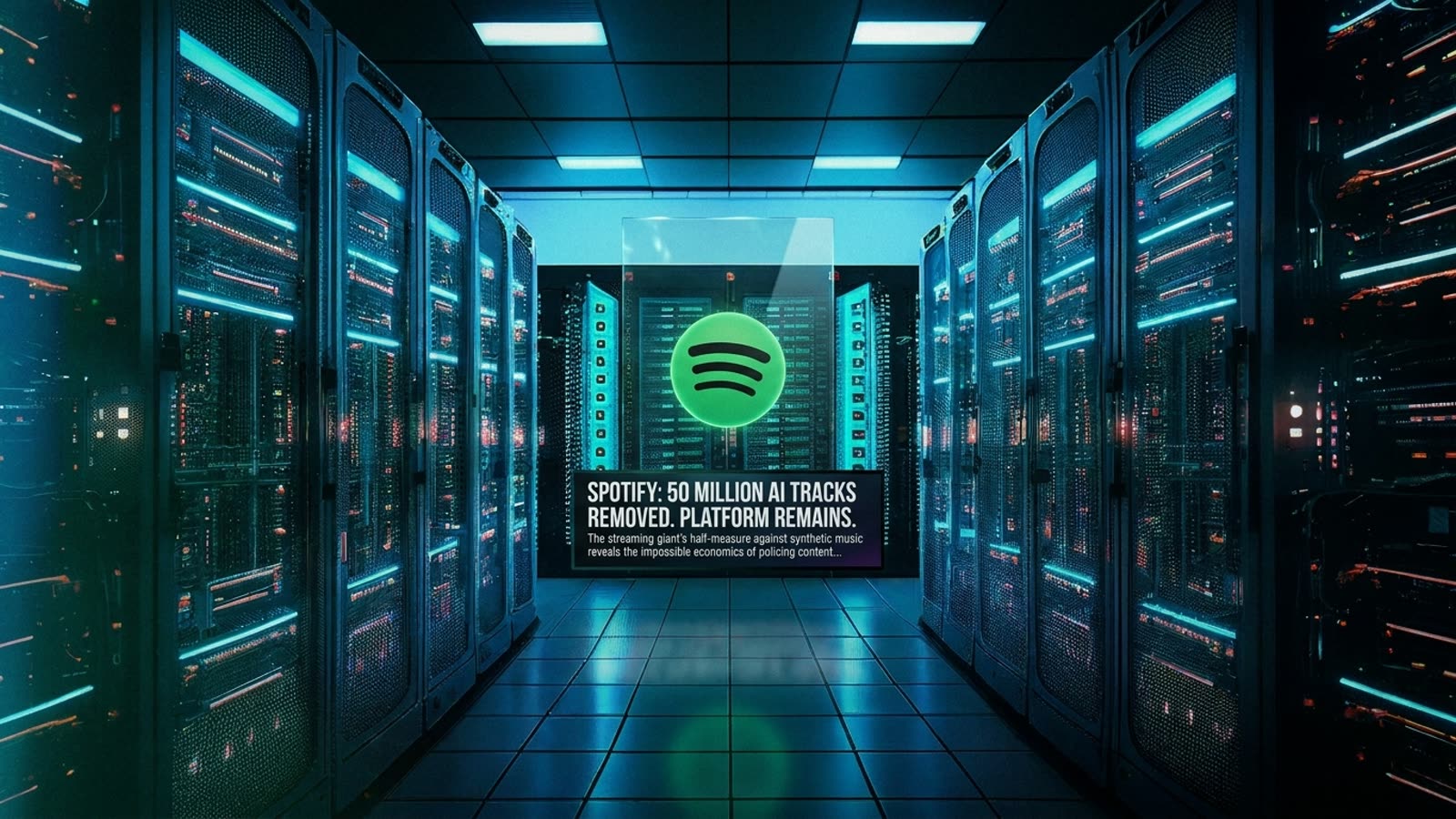 Spotify removed 50 million AI-generated tracks from recommendations. It kept them on the platform.