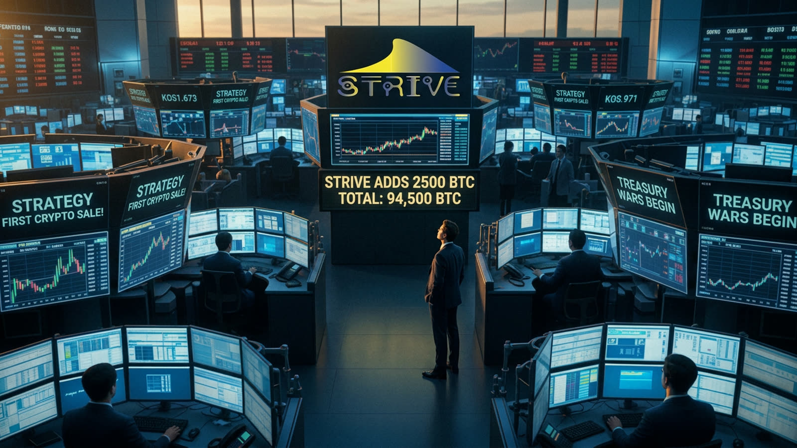 Strive adds 2,500 Bitcoin as Strategy sells for first time. The treasury wars have begun.
