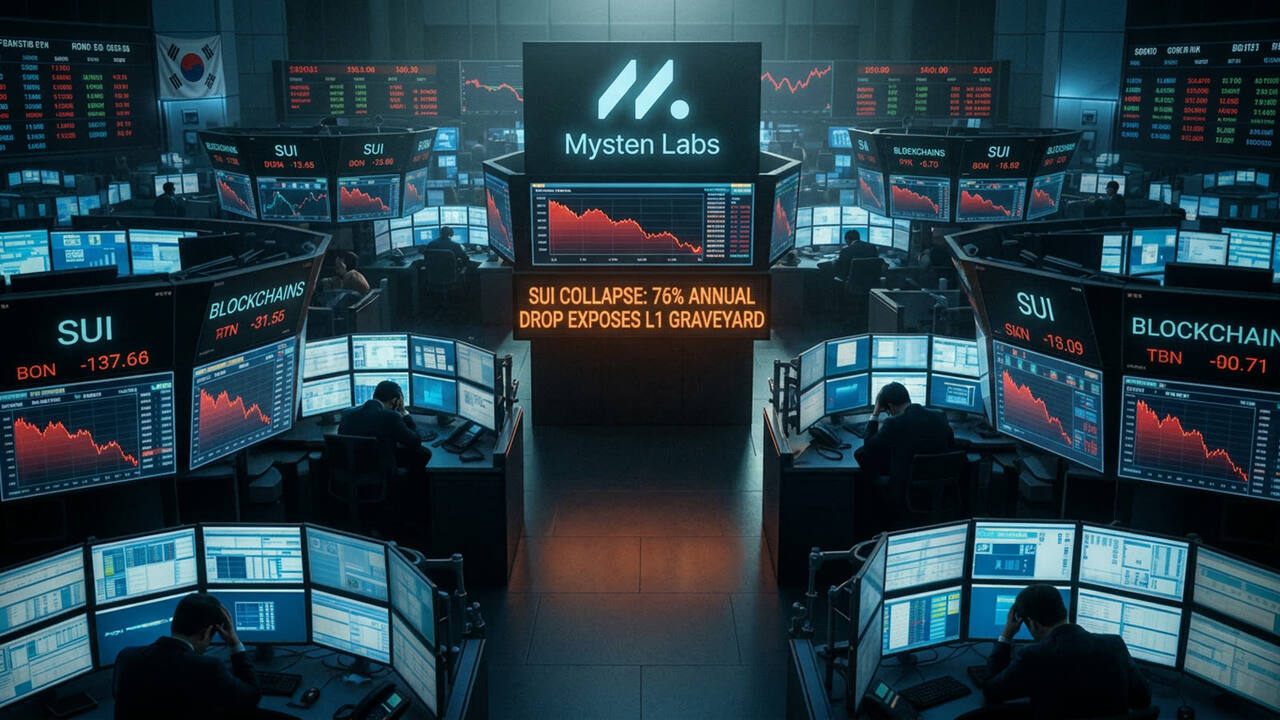 Sui's 76% annual collapse exposes the Layer-1 graveyard problem. Mysten Labs' billions in funding cannot outrun a market that has stopped caring about new blockchains.