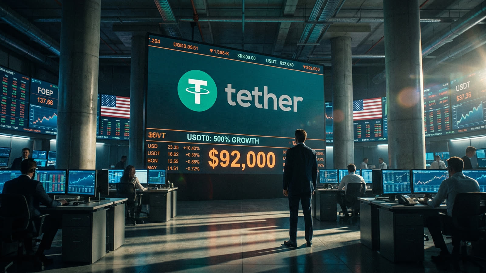 Tether's American stablecoin grew 500% in a month. It's still a rounding error.