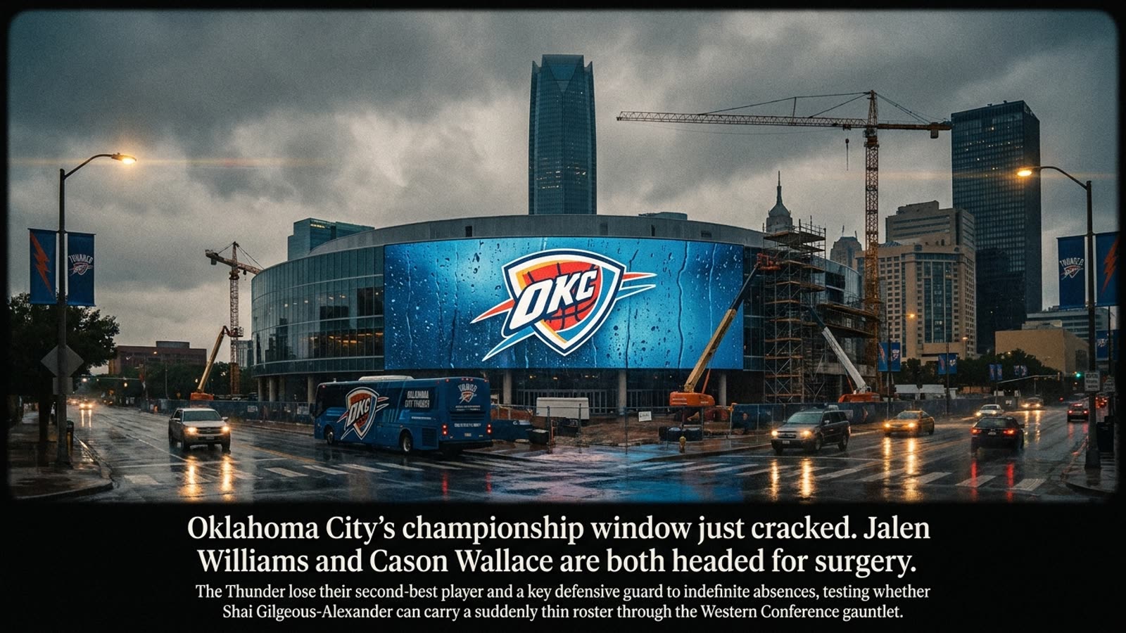 Oklahoma City's championship window just cracked. Jalen Williams and Cason Wallace are both headed for surgery.