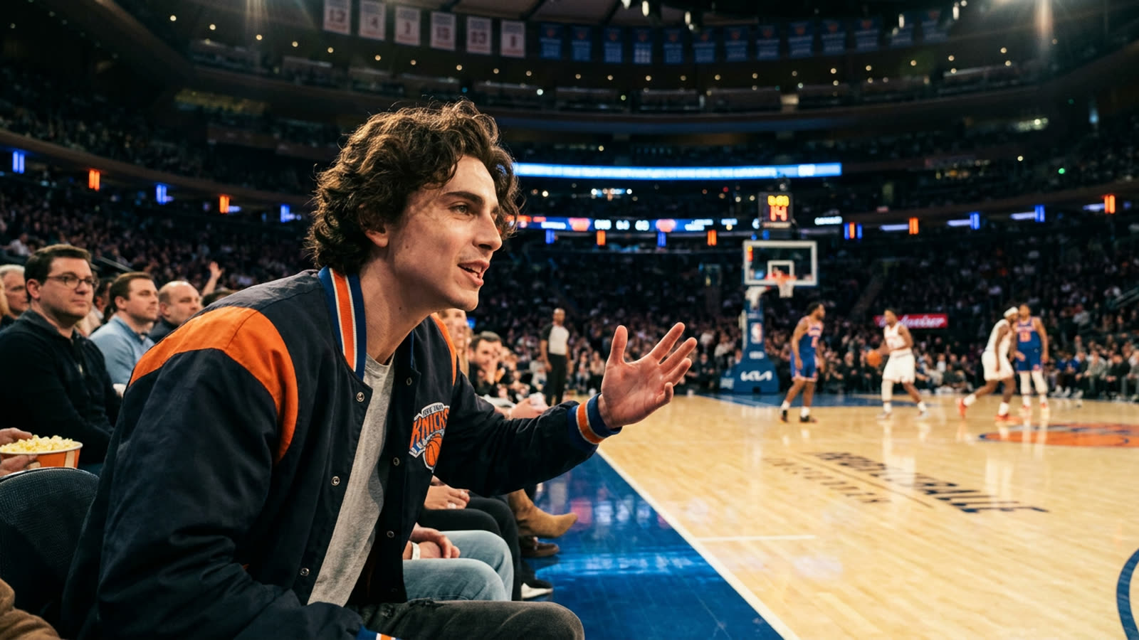 Timothée Chalamet courtside for the Knicks' NBA Finals berth is the celebrity sports moment of 2026. The actor's genuine fandom makes him the anti-bandwagon fan.