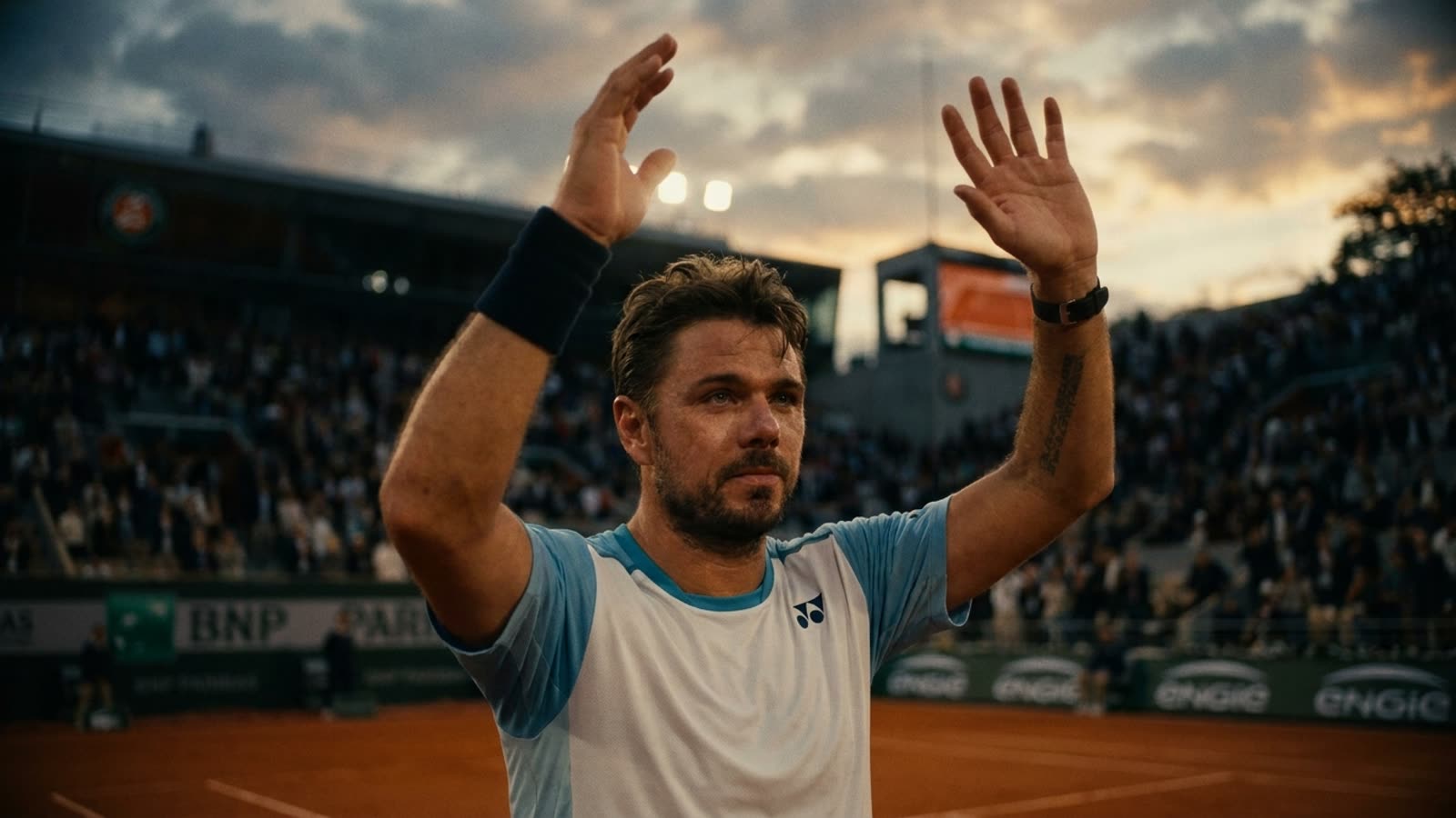Stan Wawrinka waves goodbye to Roland-Garros. The last of the Big Three slayers finally runs out of magic.