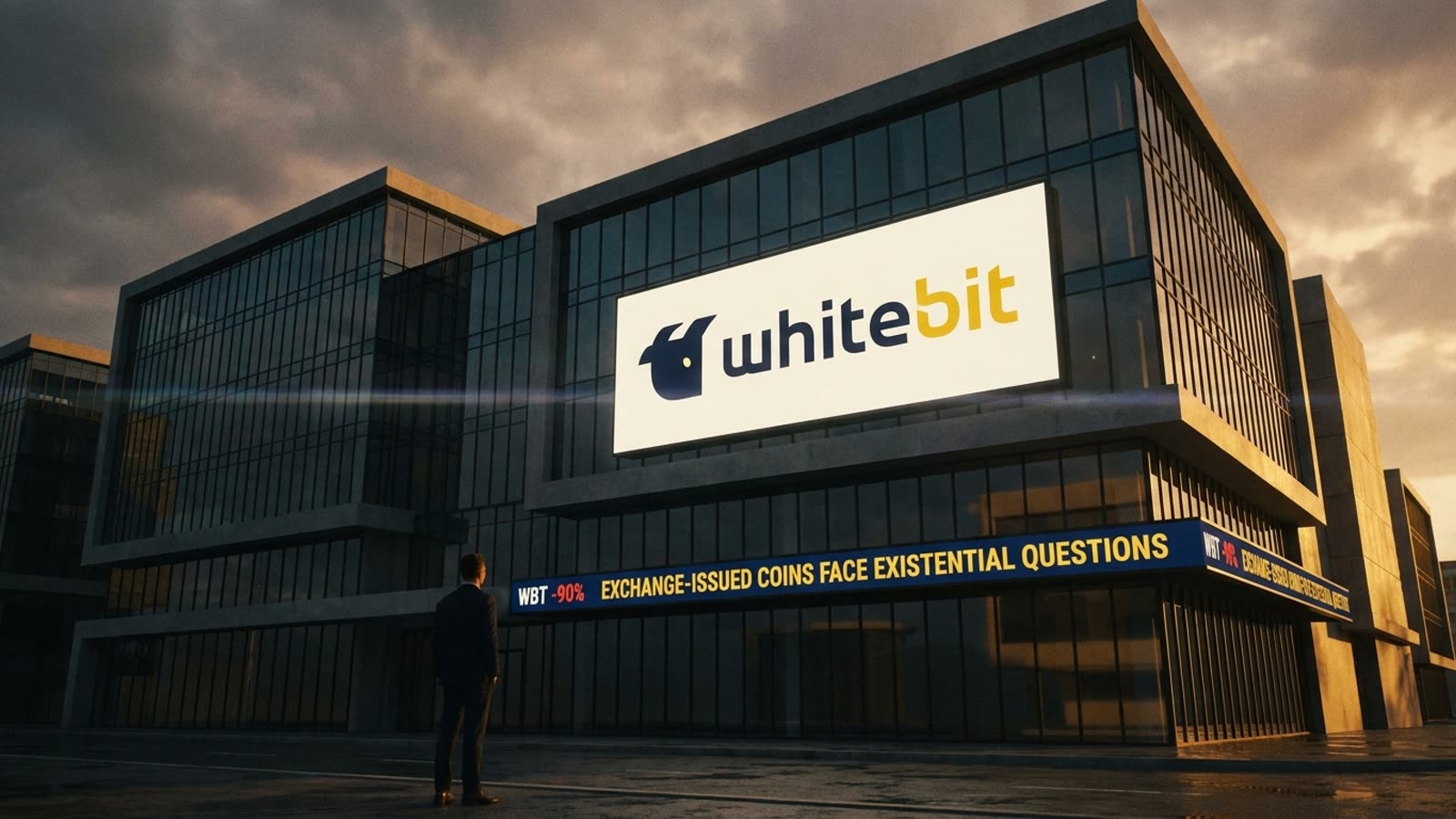 WhiteBIT's native token slides as exchange-issued coins face existential questions. The Ukrainian-founded platform's WBT is down nearly 90% from its peak, yet still commands a top-20 market cap.
