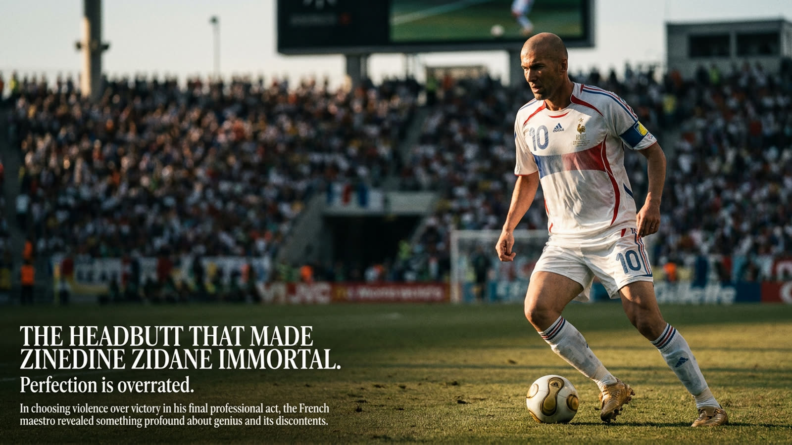 The headbutt that made Zinedine Zidane immortal. Perfection is overrated.